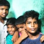 India - Slums - Four Children - Boys
