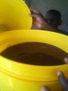 dirty water in bucket